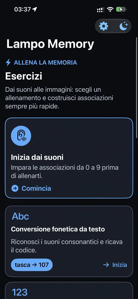 Lampo Memory screenshot 1