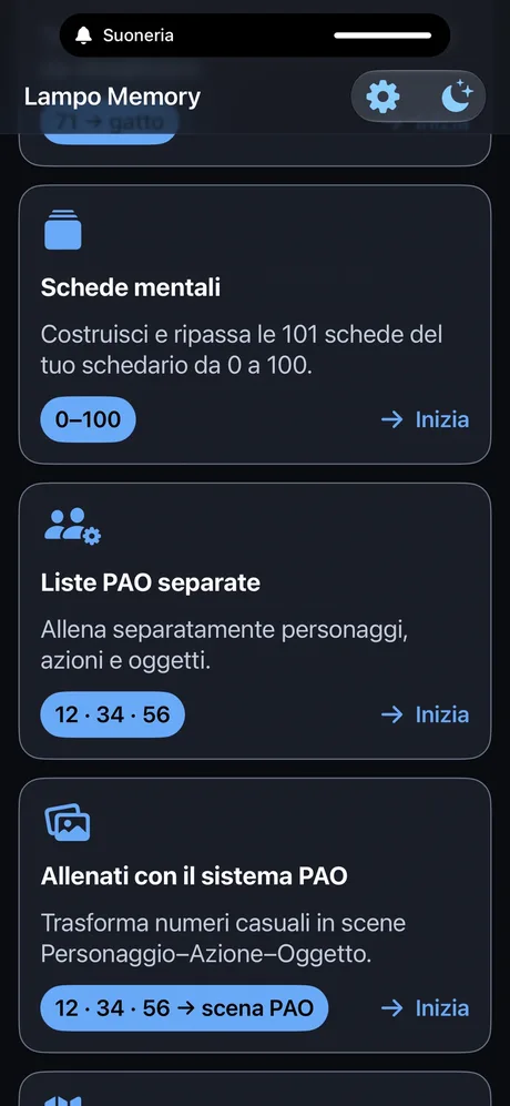 Lampo Memory screenshot 2